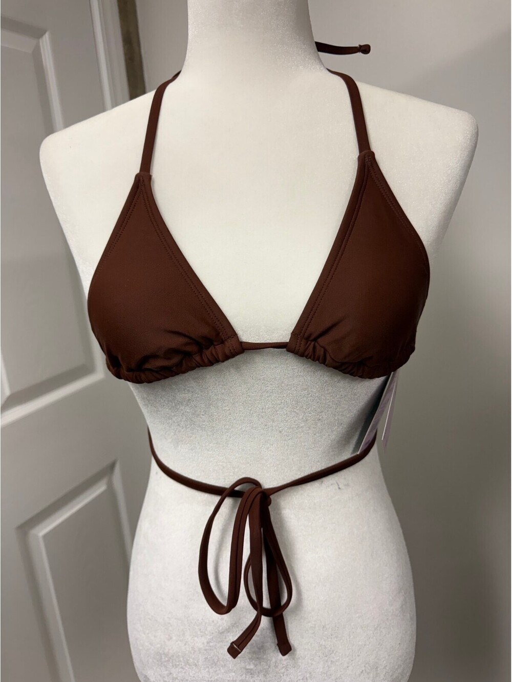 Wild Fable Women's Brown Triangle Bikini Top XXS